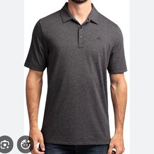 Travis Mathew Men's Medium Zinna Polo Shirt Heaher Black 1MM211 Pima Cotton M
